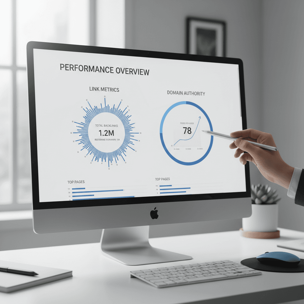 Link authority and backlink analysis dashboard